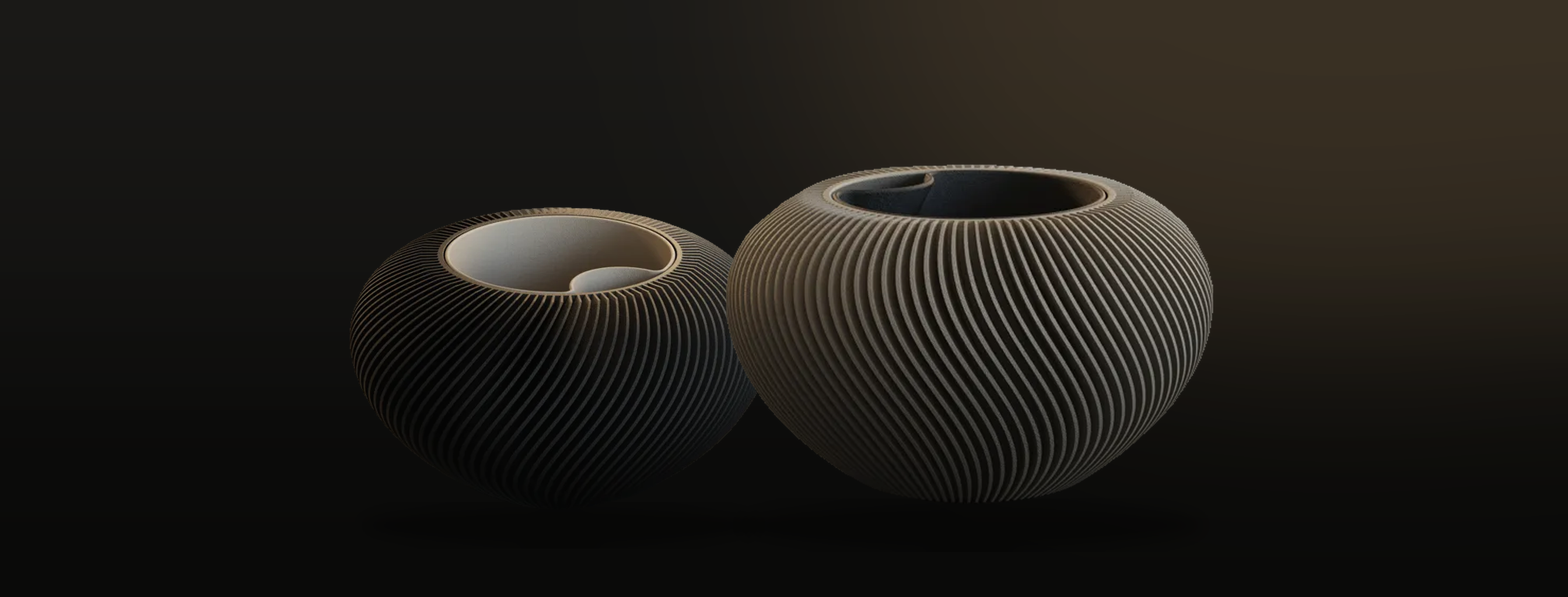 Espira planters — Self-watering · spiraling blades that play with light