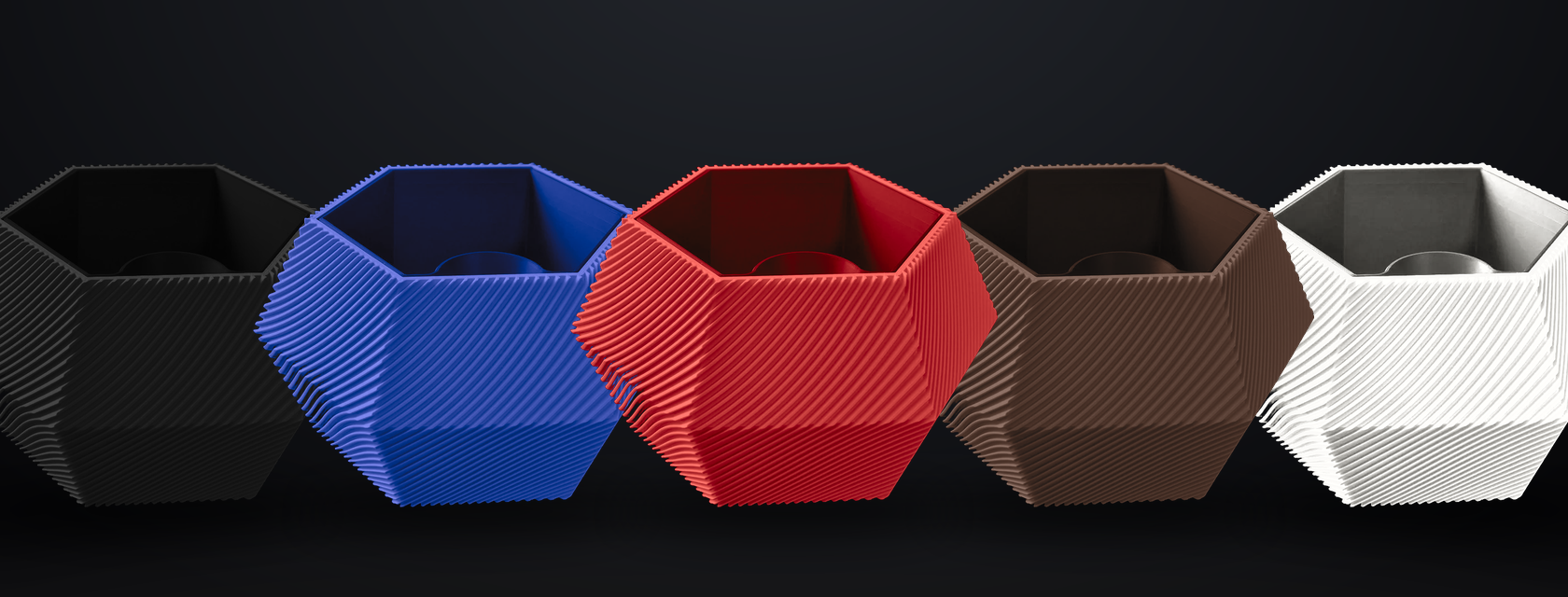 Prisma planters — Self-watering · facets that shift with the light